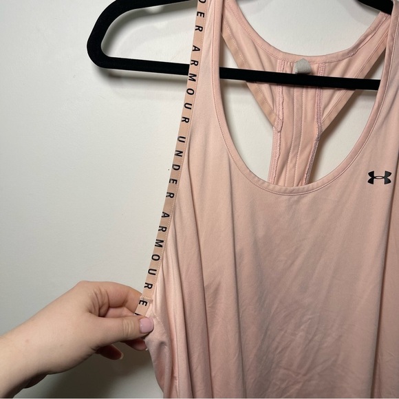 Under Armour Women's pink Training razer back knockout workout tank top in L - Picture 4 of 8